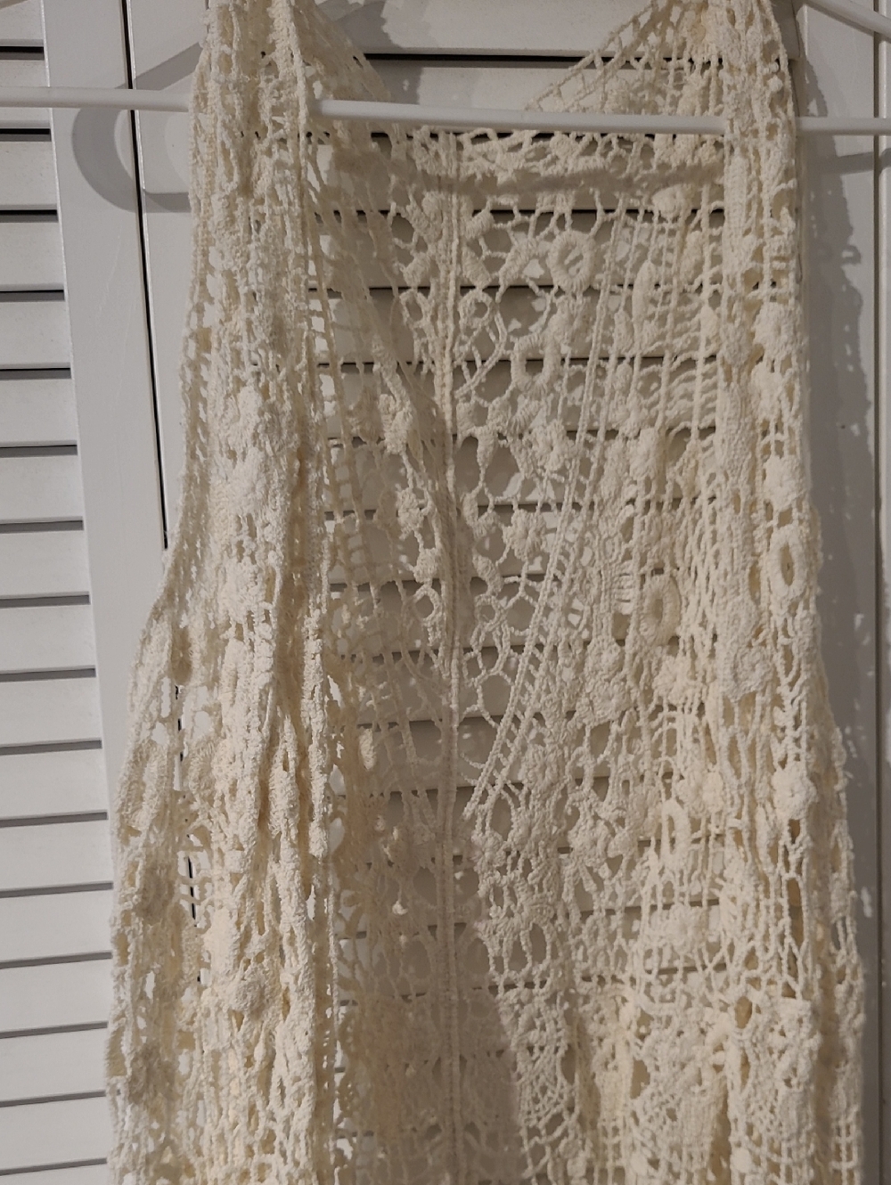 88. Blue Sky 100% cotton crochet open cardigan